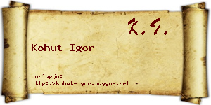Kohut Igor névjegykártya